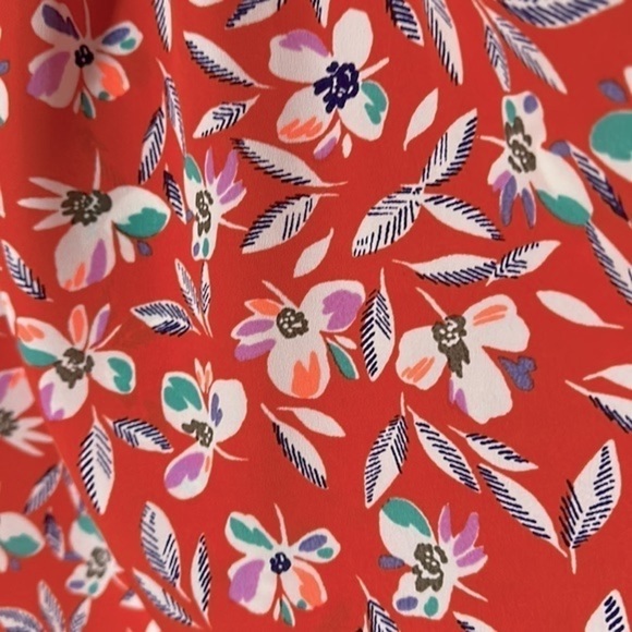 Gap Floral Print Cinch Waist Dress - Blaze - Picture 3 of 15